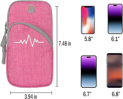 Phone Arm Bag Sweatproof Sport Phone Armband Armband Running Armbag with Adjustable Arm Strap for Fitness Running (Pink)