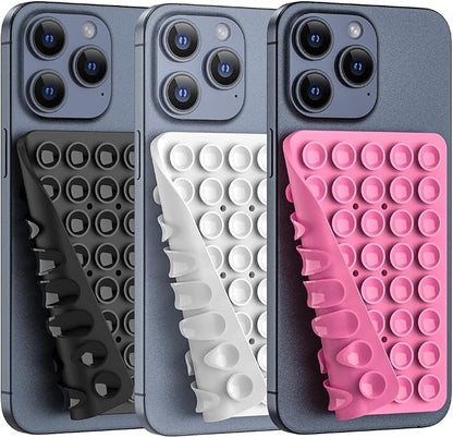 Double Sided Silicone Suction Phone Holder Mount, Silicon Accessory for iPhone and Android, Hands-Free Mirror Shower Phone Holder, TikTok Videos and Selfies (Combo C)