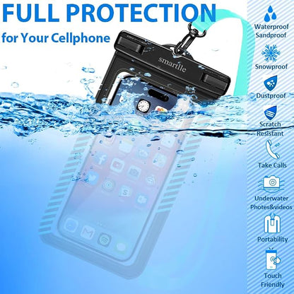 Waterproof Phone Pouches Bags Holder, Cell Phone Water Protectors Pouch Bag 2 Pack for Swimming, IPX8 Water Proof Phone Cases pouch for iPhone 15 14 13 Pro Max 12 11, for Galaxy S24 S23 Ultra 7"