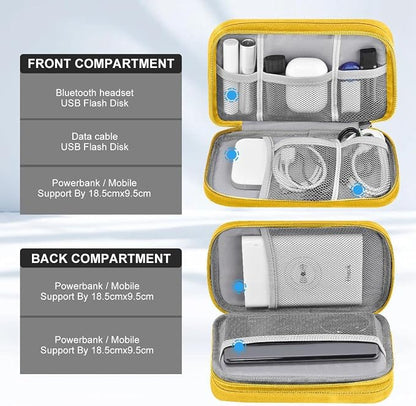 ZINZ Electronic Accessories Organizer, Travel Cable Carry Pouch Storage Bag for Laptop Attachment Cable, Cord, Charger, Earphone etc,Black-Yellow