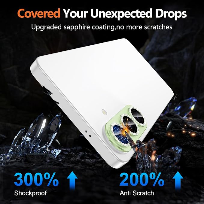 for Samsung Galaxy S26 Plus Camera Lens Protector, Electroplated Matte Back with 9H Tempered Glass Lens Protector, [Strong Adsorption] [Case-Friendly] Metal Ring HD Lens Cover, Green Diamond