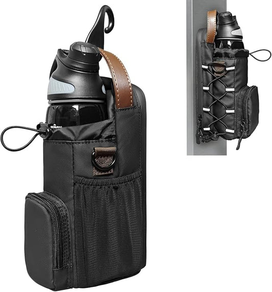 Magnetic Gym Bag for Men and Women, Magnetic Water Bottle Holder for Gym, Small Gym Bag, Gym Gifts for Women and Men (Black-brown, <40 OZ)