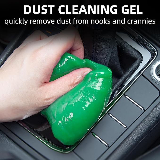 Car Cleaning Gel, Keyboard Cleaner Cleaning Putty for Car Interior Car Slime Cleaner Dust Cleaning Gel Car Putty for Cleaning Car Gel Cleaner Green NT.WT.: 5.6 oz (160 g)