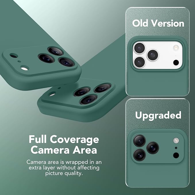 Magnetic for iPhone 17 Pro Max Case, Compatible with MagSafe, [Full Camera Protection][Screen Protector] Silicone Shockproof Protective Phone Case for iPhone 17 Pro Max 6.9", Midnight Green
