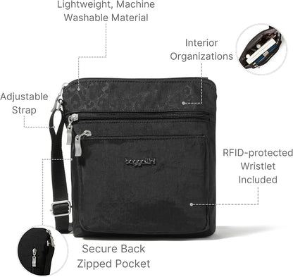 Baggallini Pocket Crossbody Bags for Women 8x8 Small Lightweight Durable Water-resistant Travel Purse W/Rfid