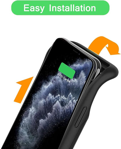 Battery Charging Case for iPhone 12 Pro Max, 12000mAh High Capacity Portable Rechargeable Battery Case Qi Wireless Charging with iPhone 12 Pro Max (6.7 inch) Extended Battery Charger Cover(Black)