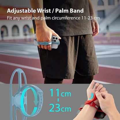BONE Run Tie Handheld 2, Running Cell Phone Holder, 2-in-1 Handheld/Wristband Design, Adjustable & Skin-Friendly Silicone Strap for Workout, Sport Phone Carrier for Most Smartphone (Morandi Blue)