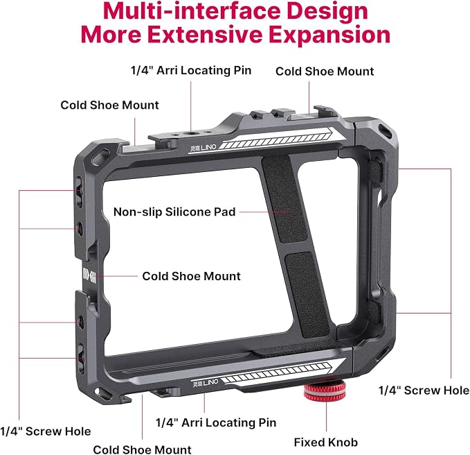 ULANZI Smartphone Video Rig with Handle, LINO Filmmaking Case Aluminum Alloy Phone Video Stabilizer Grip Tripod Mount for Video Maker Videographer with Cold Shoe for iPhone 16 15 Mini Pro Max 8 Plus