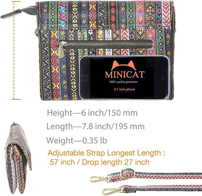 MINICAT RFID Blocking Small Crossbody Bags for Women Vegan Leather Mini Travel Purses Cell Phone Purse Cross Body Bag