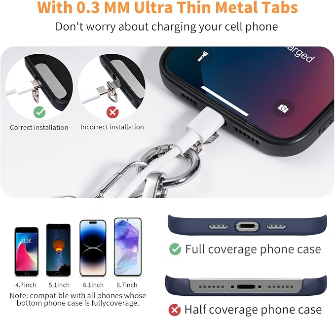 Tiostep Clip and Go Strap for Phone with Wallet Crossbody Phone Lanyard with Anti-Theft Zipper Pouch Detachable Quilted Wrist Wallet with RFID and ID Window for Daily Travel. Black Large