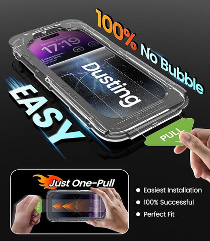 iGluz 4+2 Pack for iPhone 14 Pro Max Privacy Screen Protector with Camera Lens Protector 6.7 inch,9H+Tempered Glass[Military Grade Shatterproof &100% Anti-Spy],3D Micro-Curved Edges[Longest Durable]