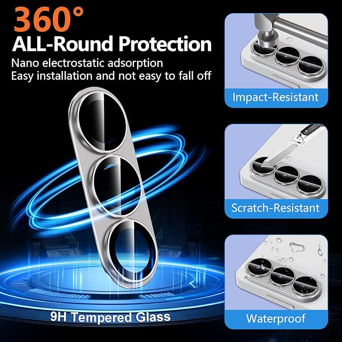for Samsung Galaxy S26 Plus Camera Lens Protector, Electroplated Matte Back with 9H Tempered Glass Lens Protector, [Strong Adsorption] [Case-Friendly] Metal Ring HD Clear Lens Cover, Gray