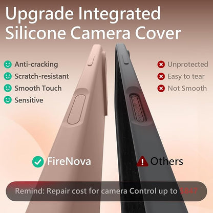 FireNova Magnetic for iPhone Air Case, Compatible with MagSafe, [Integrated Silicone Camera Control Button] [Camera Protection] Microfiber Lining Phone Case for iPhone 17 Air, 6.5", Pinksand