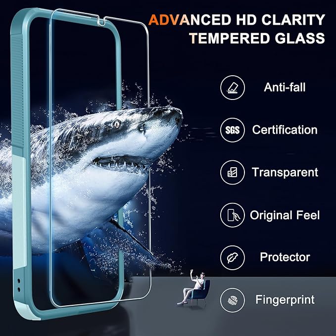 for Samsung Galaxy S25 FE Case with Screen Protector+Camera Lens Cover,Military Grade Heavy Duty Shockproof Phone Cover with Wrist Lanyard Strap for Samsung S25fe,Mint Green