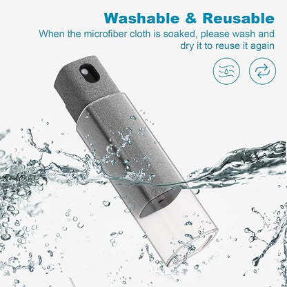 4 Pack Screen Cleaner 3-in-1 Touchscreen Mist Cleaner Spray and Microfiber Cloth Built-in Cleaning Solution Portable Reusable Fingerprint-Proof Spray Bottle for Phone Laptop iPad TV Monitor Car Screen