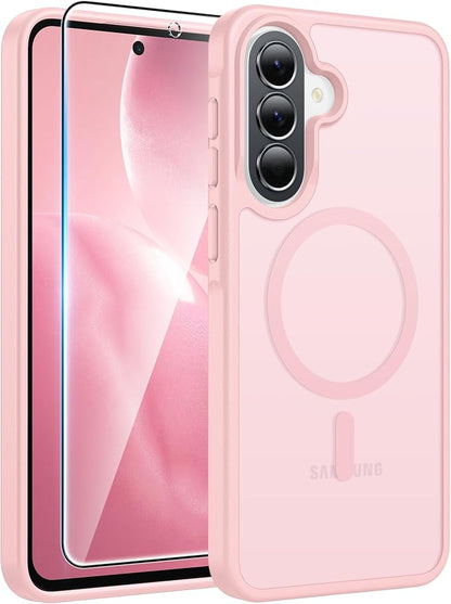 FNTCASE for Galaxy A37 5G Phone Case: Samsung A36 5G Case [Compatible with Magsafe] Matte Translucent [Screen Protector] Military Grade Protection for Samsung A37 & A36 Cases - Light Pink