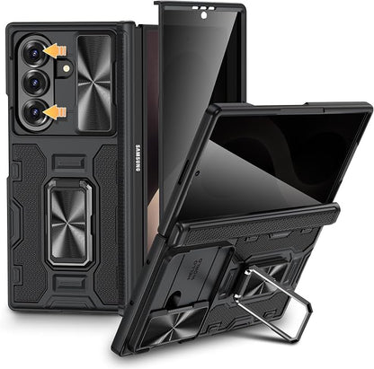 VEGO for Z Fold 8 Ultra Case with Screen Protector Anti-Peeping, Black | Built-in Hinge Protection &Slide Camera Cover Military-Grade Shockproof Rugged Kickstand Case for Galaxy Z Fold 8 Ultra-Black