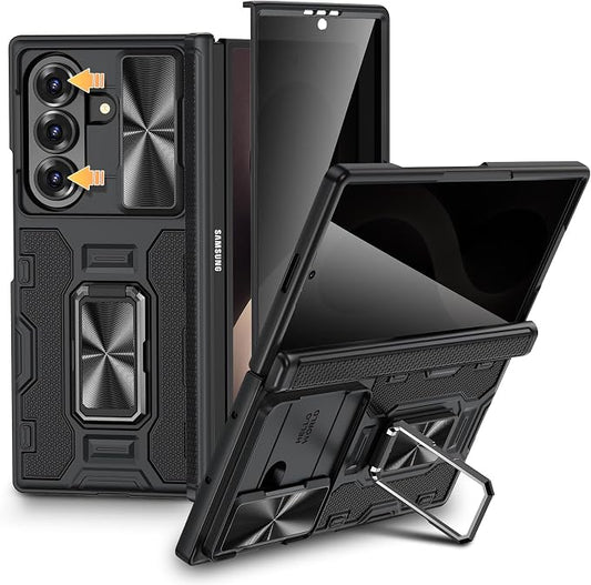 VEGO for Z Fold 8 Ultra Case with Screen Protector Anti-Peeping, Black | Built-in Hinge Protection &Slide Camera Cover Military-Grade Shockproof Rugged Kickstand Case for Galaxy Z Fold 8 Ultra-Black