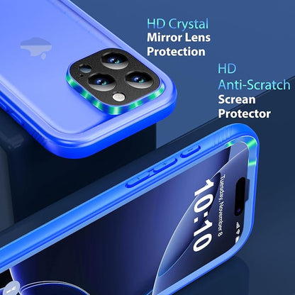 SPORTLINK for iPhone 16 Pro Waterproof Case - Shockproof Dustproof Case with Built-in Clear Screen Protector, Full Body Heavy Duty Sealed Protective Cover for i Phone 16 Pro 6.3" Blue