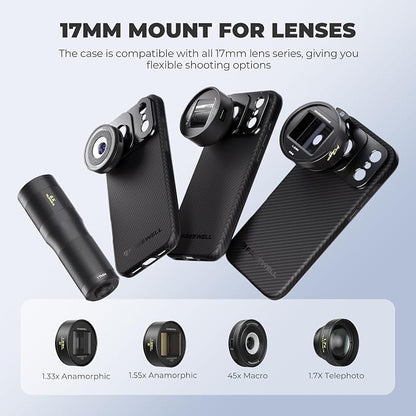 FREEWELL Pro Filmmaker Case for Phone 17 Pro - Magnetic Filters & 17mm Lens Mount Black