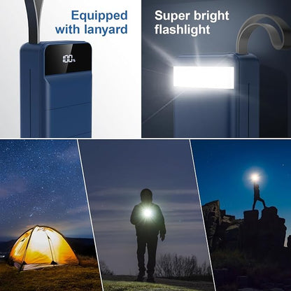 Portable Charger Power Bank 60000mAh Fast Charging 22.5W PD4.0 & QC 4.0 with USB C Battery Pack Charger Portable High Capacity Portable Phone Charger Power Bank for iPhone, Samsung, Travel (Blue)