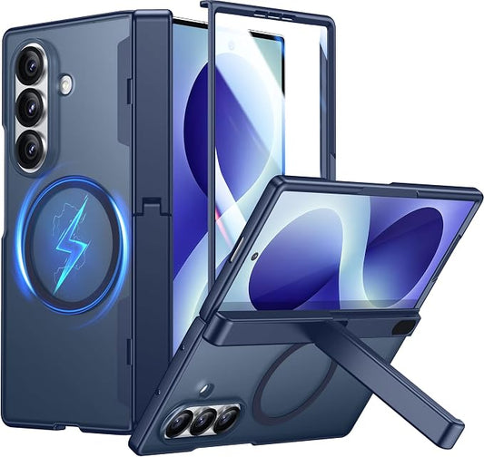 SPIDERCASE Magnetic for Samsung Galaxy Z Fold 8 Ultra Case,Built-in [Screen Protector] [Hinge Protection] [Kickstand] Full Body Protective Phone Case for Z Fold 8 Ultra - Blue