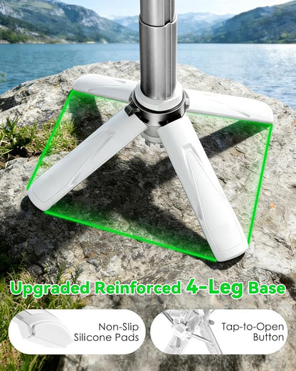 CloudValley Magnetic 4-in-1 Multifunctional Selfie Stick Tripod, Mini Portable Pocket Phone Stand with Detachable Remote, Compatible with MagSafe, for iPhone/Android, Travel Vlog, Live Stream, White