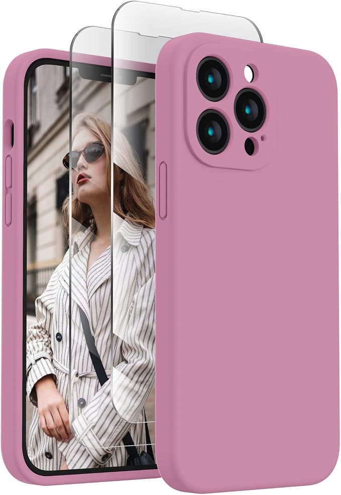 FireNova Designed for iPhone 13 Pro Max Case, Silicone [Camera Protection] Phone Case, Soft Anti-Scratch Microfiber Lining Inside, 6.7 inch, Lilac Purple
