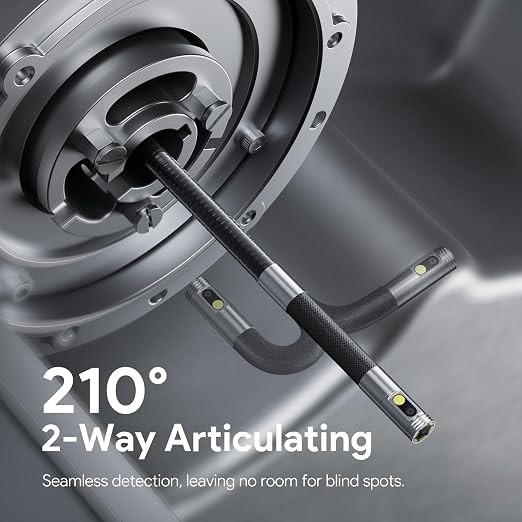 DEPSTECH 10FT Articulating Endoscope Camera with Light: Dual Lens Industrial Borescope with 4.5" Screen and Flexible Cable, Video Inspection Snake Scope Camera Tool for Wall, Auto, Pipe, Mechanics