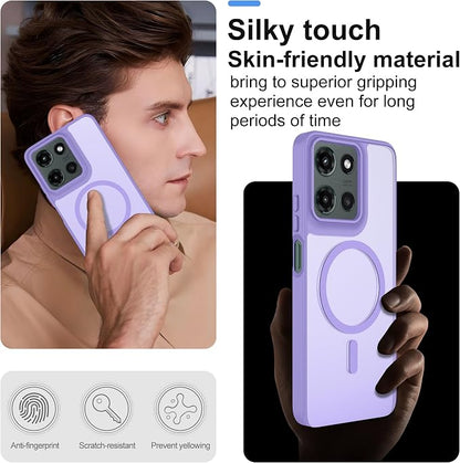 for Motorola Moto G 2025/2026 Case & Moto G PIay 2026 Case,Translucent Matte Compatible with Magsafe [Military-Grade] with Screen Protector Shockproof for Moto G 5G 2025/2026 & G PIay 2026-purple