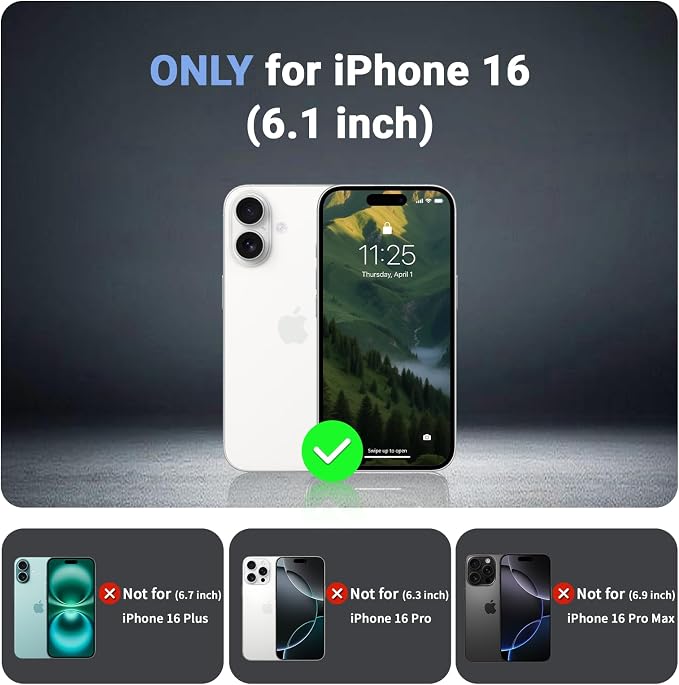 jaroco Magnetic for iPhone 16 Case, [Compatible with MagSafe][Military Grade Drop Protection][Heavy Duty Protection][Non-Slip][Shockproof] 2-Layer Durable Bumper Phone Case 6.1''-Army Green