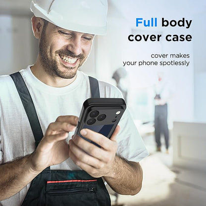 Lanenas for iPhone 17 Pro Max Case Waterproof Case with Built-in Screen Protector, Full Body Dustproof Shockproof Heavy Duty Tough Rugged Phone Protective Cover for iPhone 17 Pro Max 6.9inch Black
