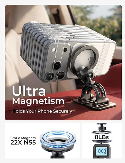 LISEN for MagSafe Car Mount [2026 Strong Magnets] Magnetic Phone Holder for Your Car [Vent&Dash] Magnet Cell Phone Holder Mount Cradle Car Accessories Kits for Men Women Purple
