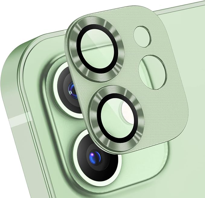 AFARER [2 Pack Camera Lens Protector for iPhone 12 Mini, Tempered Glass Film Camera Cover,Ultra HD Lens Protector,9H Ultra-thin Scratch Resistant,Full Coverage for iPhone 12 Mini(Green)