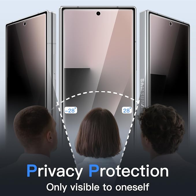 JETech Front Privacy Screen Protector for Samsung Galaxy Z Fold 7, 2-Pack | Anti-Spy Privacy Protection, Tempered Glass, Easy Installation Tool, Case-Friendly, Anti-Scratch Design