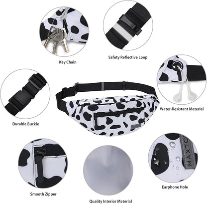 MAXTOP Large Crossbody Fanny Pack with 4-Zipper Pockets,Gifts for Enjoy Sports Festival Workout Traveling Running Casual Hands-Free Wallets Waist Pack Phone Bag Carrying All Phones