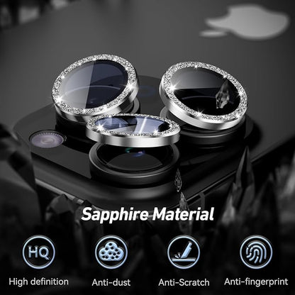 Jeluse Camera Lens Protector for iPhone 17 Pro Max/17 Pro/16 Pro Max/16 Pro/15 Pro Max/15 Pro/14 Pro Max/14 Pro, 9H Tempered Glass Screen Protector Cover Alignment Kit Metal Individual Ring