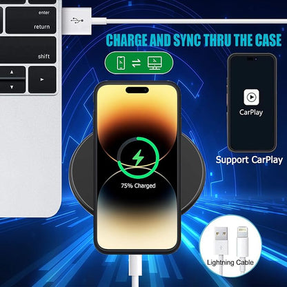 Battery Case for iPhone 14 Pro Max, Upgraded 10800mAh Rechargeable Portable Extended Battery Pack Supported Qi Wireless Charging Case Compatible with iPhone 14 Pro Max (6.7 inch) Charger Cover(Black)