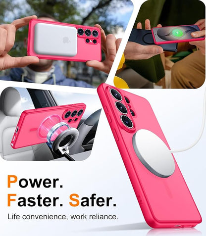 Red2Fire Magnetic for Samsung Galaxy S26 Ultra Case, [Compatible with MagSafe][12Ft Military Grade Protection][2*Screen Protector] Slim Translucent Anti-Slip Shockproof Case for Samsung S26 Ultra 6.9"