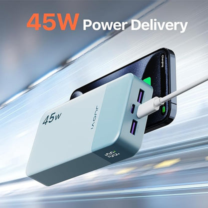J2621 Power Bank Portable Charger 20000mAh 45W, PD3.0 QC 4.0 Fast Charging Battery Pack with LED Display,2 USB-C,2 USB-A for iPhone 15 16, MacBook