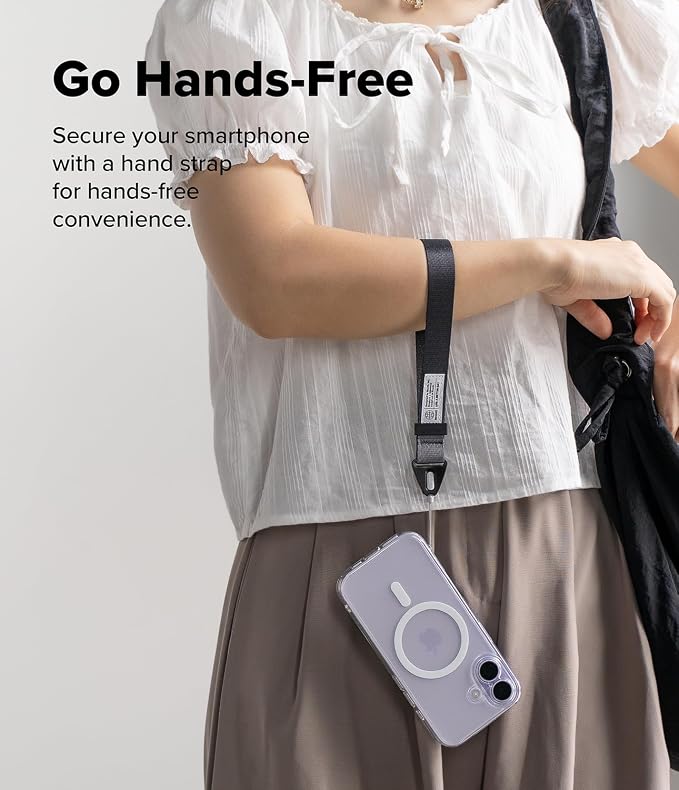 Ringke Hand Strap [Adjustable Wristlet Lanyard with Sturdy String] [One-Touch Buckle] for Phone Case, Camera, Keys, USB Flash Drive, and ID Badge - Graphite