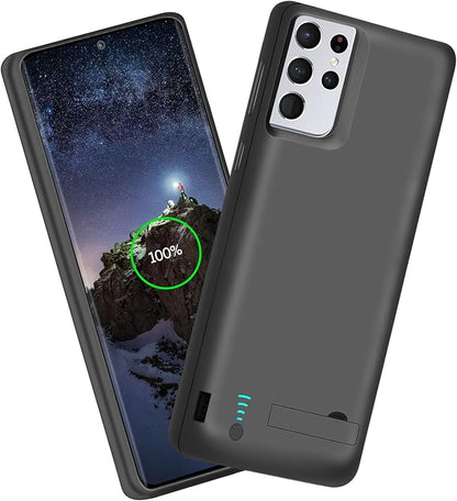 Sitong Battery Case for Samsung Galaxy S21 Ultra 5G, 5000mAh Rechargeable Extended Battery Charging Charger Case, Add 100% Extra Juice (6.8 Inches) Black