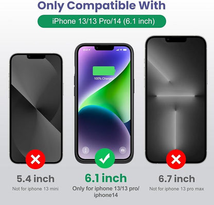 Ekrist Battery Case for iPhone 13/ 13Pro/14,Powerful 7500mAh Battery Charger Case Portable Rechargeable Protective Extended Additional Charger Case for iPhone 13/13 Pro/14, Black