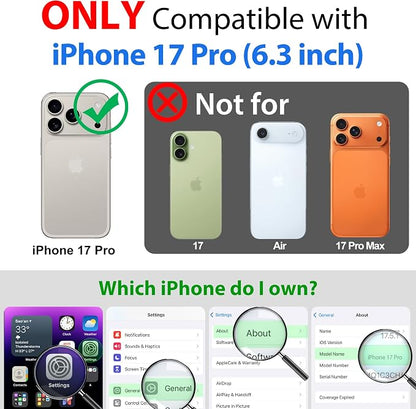 SPORTLINK for iPhone 17 Pro Case - IP68 Waterproof Military Protective Full Body Heavy Duty Shockproof 360 Sealed Dustproof with Camera Screen Protector Cover for i Phone 17 Pro 6.3" Mag/Frosted Clear