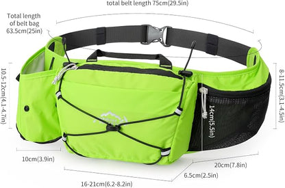 INOXTO Slim Running Belt Fanny Pack for Women and Men Sports Waist Bag Pack for Running Walking Cycling Hiking Reflective Running Pouch Belt for All Phones(Green)
