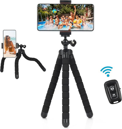 UTEBIT Flexible Phone Tripod with Phone Holder, 360°rotatable,Camera Tripod Compatible for Go Pro/Video Recording/Vlogging/Travel Photography