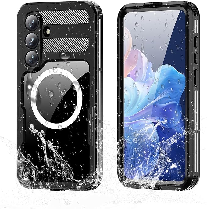Guppy for Galaxy S26 Magnetic Waterproof Case, Built-in Screen Protector [IP68 Waterproof][14FT Military Drop Proof] 360° Full Body Protection Dustproof Shockproof Heavy Duty Rugged Case, Black