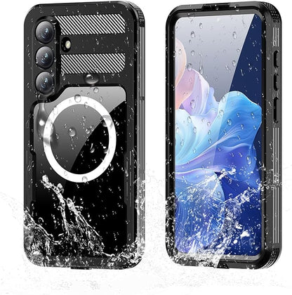 Guppy for Galaxy S26 Magnetic Waterproof Case, Built-in Screen Protector [IP68 Waterproof][14FT Military Drop Proof] 360° Full Body Protection Dustproof Shockproof Heavy Duty Rugged Case, Black