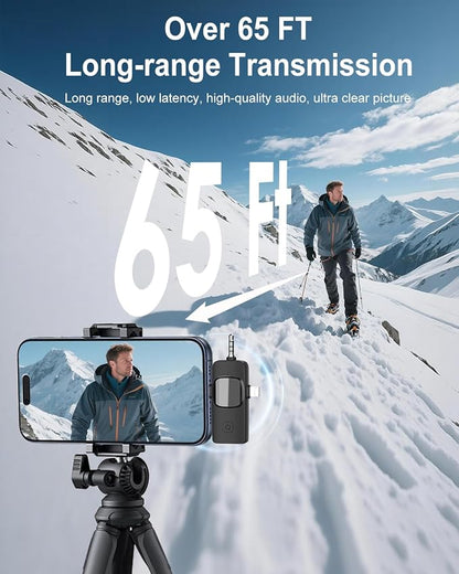 PoP voice 3 in 1 Professional Wireless Lavalier Microphone for iPhone, Android, Camera,Mini Microphone, Lapel Mic with Noise Reduction, Crystal Clear Sound for Recording, YouTube, Podcast, Vlogging