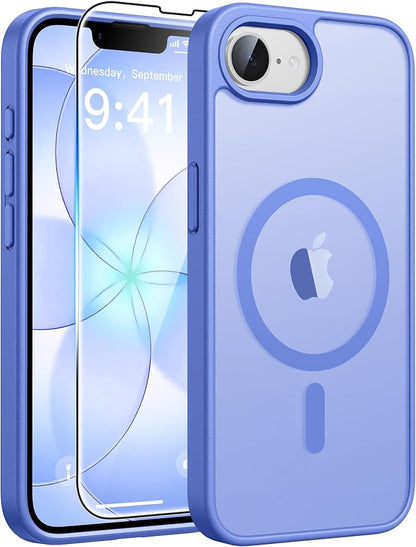 FNTCASE for iPhone 17e Case: iPhone 16e Phone Case [Compatible with Magsafe] Translucent Matte Cases with [Screen Protector] Military Grade Shockproof Protective Phone Cover - Ultramarine